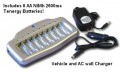 Tenergy 8  Position AA AAA NIMH and NICD Smart Charger with 8AA NIMH 2600MA Batteries T6280